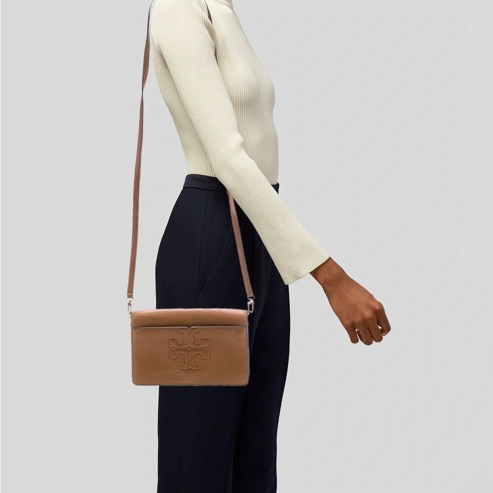 TORY BURCH T Small Bombe Crossbody Bark Brown Bag